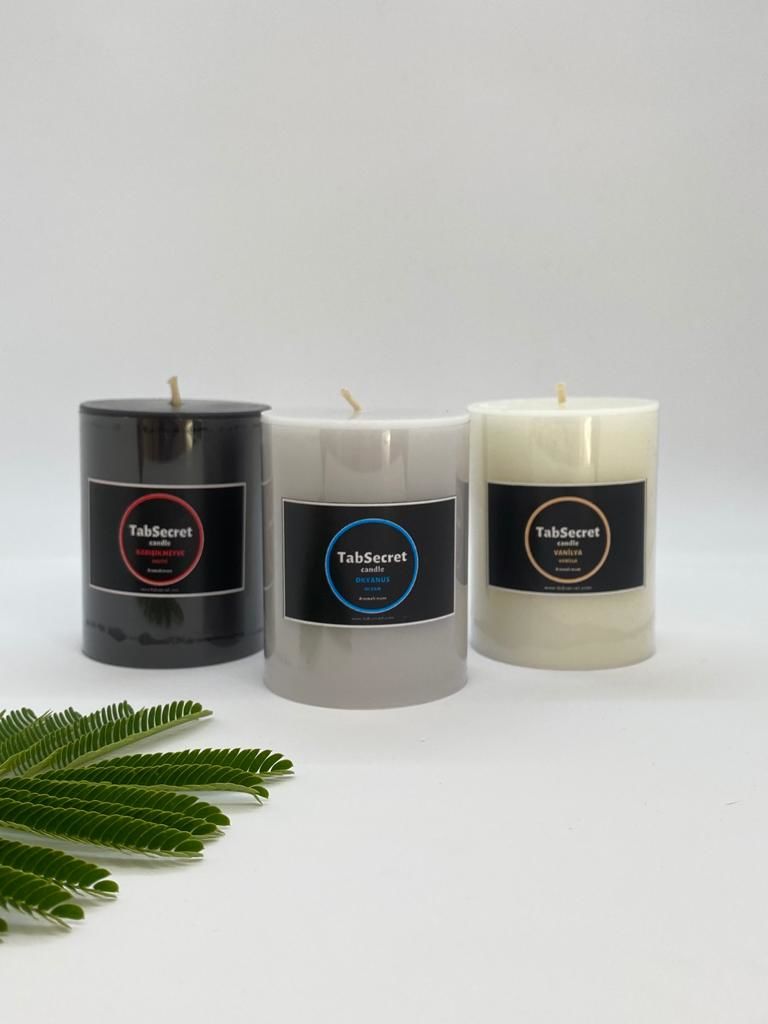 Aromalı 3' lü Mum Seti / Okyanus-Vanilya-Karışıkmeyve