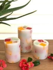 Fruity Parça Tasarımlı Aromalı 3'lü Mum Seti