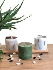 Doğa Parça Tasarımlı Aromalı 3lü Mum Seti