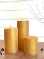 Shimmering Serisi Gold 3'lü Mum Seti