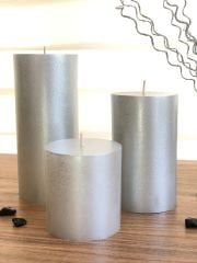 Shimmering Serisi 3'lü Silver Mum Seti