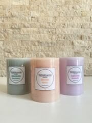 Aromalı 3'lü Mum Seti Ahududu-Kavun-Lavanta