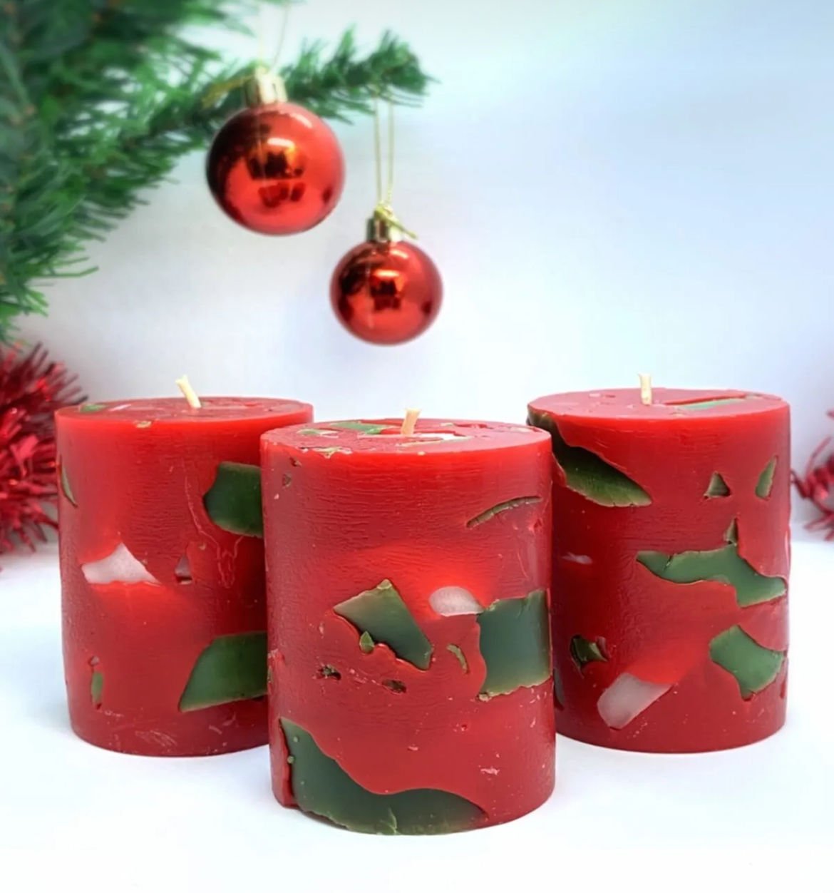 Cosmos Serisi  Christmas - Frambuaz Aromalı 3'lü Mum Seti