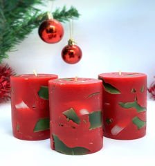 Cosmos Serisi  Christmas - Frambuaz Aromalı 3'lü Mum Seti