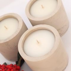 Tanıtıma Özel Fiyat / 3'lü Beton Mum Seti Mocha Aromalı