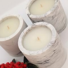 Tanıtıma Özel Fiyat / 3'lü Beton Mum Seti Vanilya Aromalı
