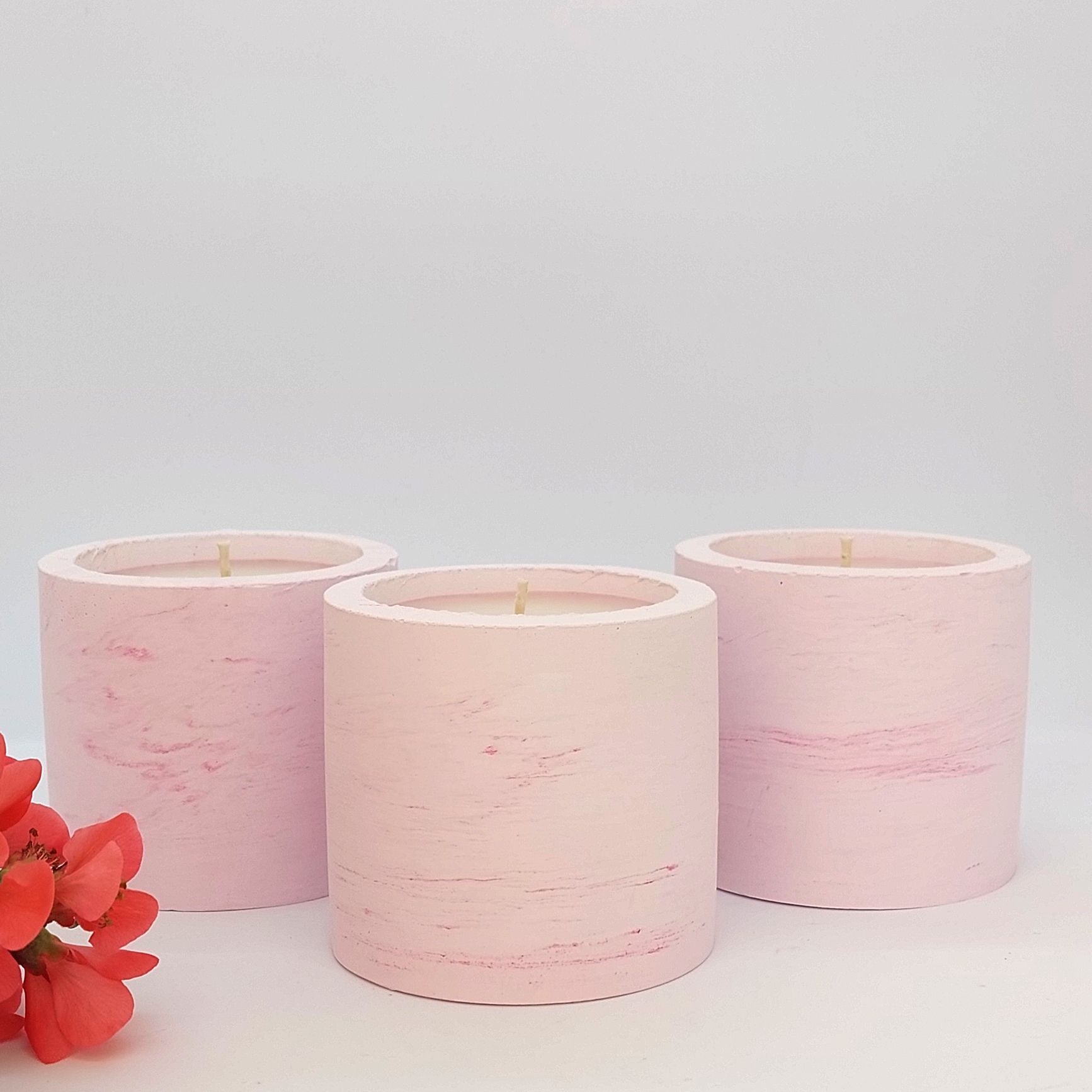 Tanıtıma Özel Fiyat / 3'lü Beton Mum Seti Kaugummi Aromalı