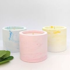 Tanıtıma Özel Fiyat / 3'lü Beton Mum Seti Tropikal Meyve Aromalı