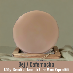 500gr Renkli ve Aromalı Hazır Mum Yapım Kiti Bej Renk / Mocha Aromalı