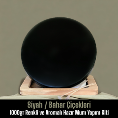 1000gr Renkli ve Aromalı Hazır Mum Yapım Kiti  Siyah Renk / Bahar Çiçekleri Aromalı