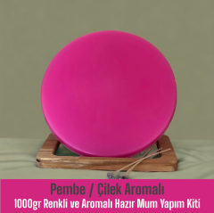 1000gr Renkli ve Aromalı Hazır Mum Yapım Kiti Pembe Renk / Çilek Aromalı