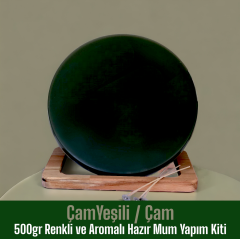 500gr Renkli ve Aromalı Hazır Mum Yapım Kiti  Koyu Yeşil Renk / Çam Aromalı