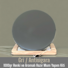 1000gr Renkli ve Aromalı Hazır Mum Yapım Kiti Gri Renk / Antisigara Aromalı