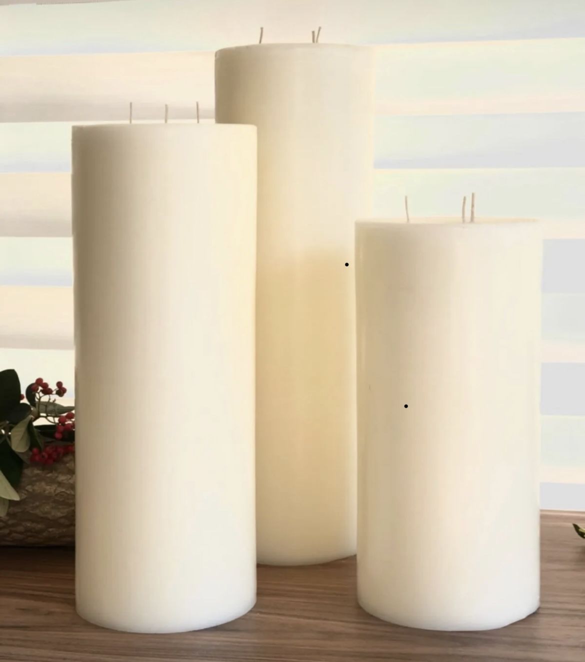 Dev Blok Mum Seti Çap15cm Vanilya Aromalı