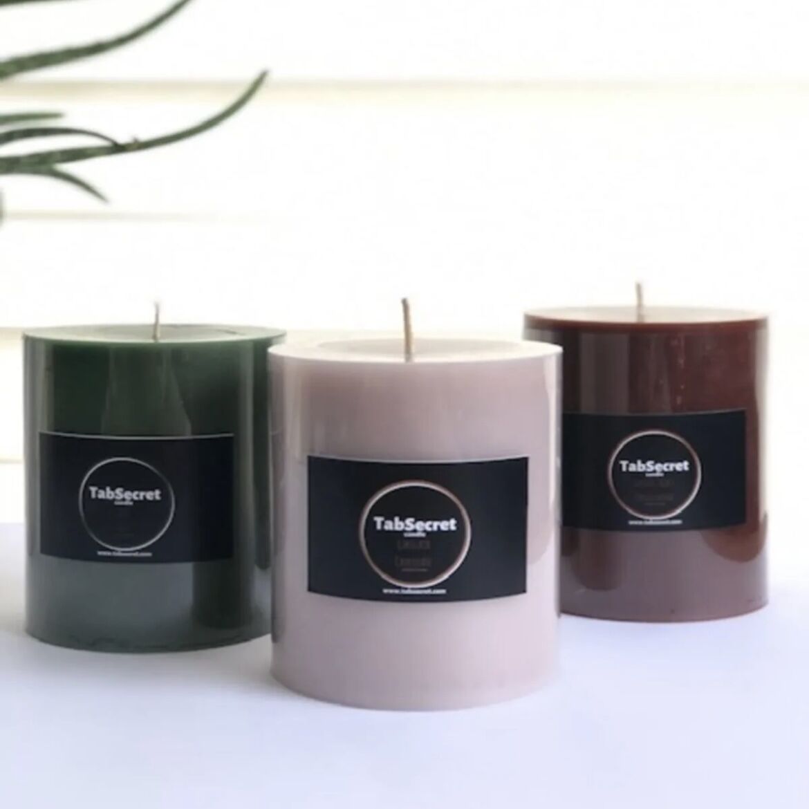 Büyük Boy  Aromalı 3' lü Kütük Mum Seti 10x12cm