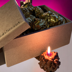 Rocher Çikolata Ahşap Mum Kutusu 24'lü
