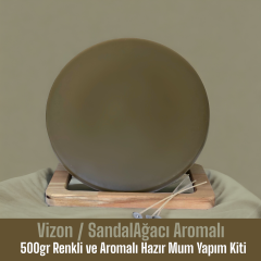 500gr Renkli ve Aromalı Hazır Mum Yapım Kiti Vizon Renk / Sandal Ağacı Aromalı