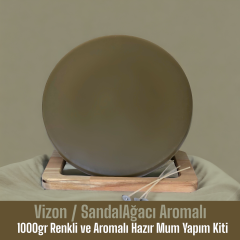 1000gr Renkli ve Aromalı Hazır Mum Yapım Kiti Vizon Renk / Sandal Ağacı Aromalı