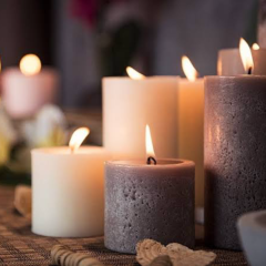 Denge Aromaterapi Büyük Boy 4'lü Mum Seti Vanilya ve Sandal Ağacı