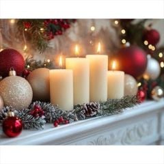 Yılbaşı Christmas Mutluluk 4 lü Ritüel Mum Seti